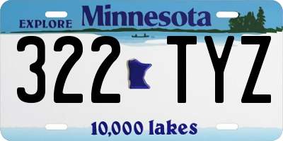 MN license plate 322TYZ