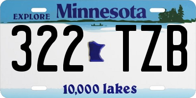 MN license plate 322TZB