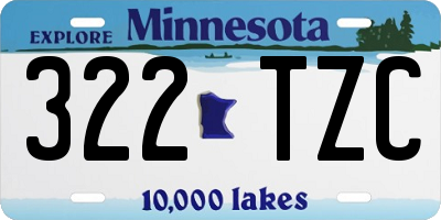 MN license plate 322TZC
