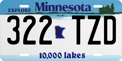 MN license plate 322TZD
