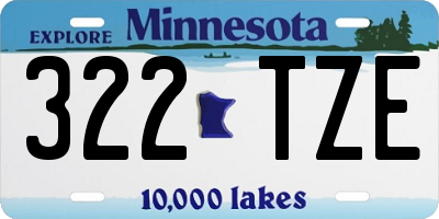 MN license plate 322TZE