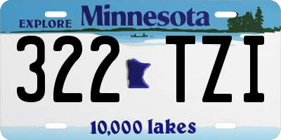 MN license plate 322TZI