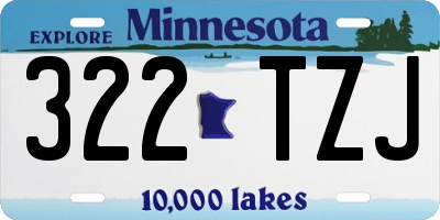 MN license plate 322TZJ