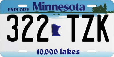 MN license plate 322TZK