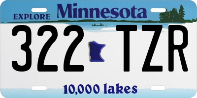MN license plate 322TZR