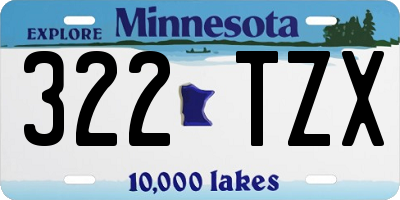 MN license plate 322TZX
