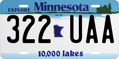 MN license plate 322UAA