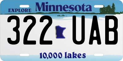 MN license plate 322UAB