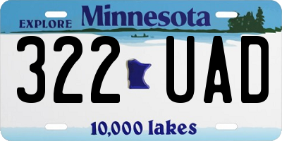MN license plate 322UAD