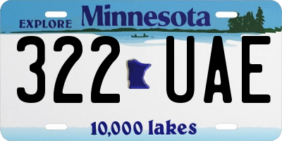 MN license plate 322UAE