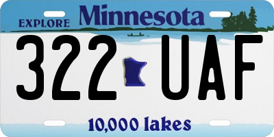 MN license plate 322UAF