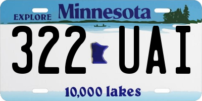 MN license plate 322UAI