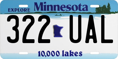 MN license plate 322UAL