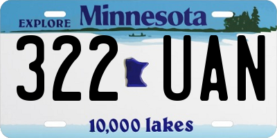 MN license plate 322UAN