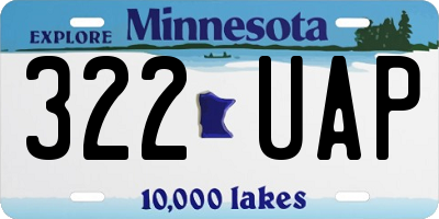 MN license plate 322UAP