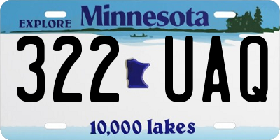 MN license plate 322UAQ