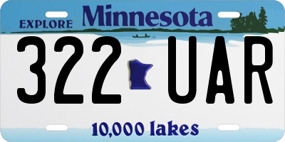 MN license plate 322UAR