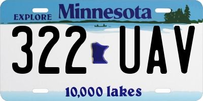 MN license plate 322UAV
