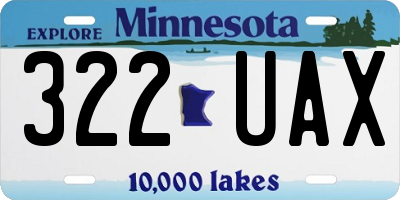 MN license plate 322UAX