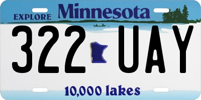 MN license plate 322UAY