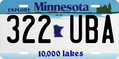 MN license plate 322UBA