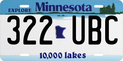 MN license plate 322UBC