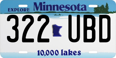MN license plate 322UBD