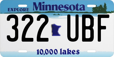 MN license plate 322UBF
