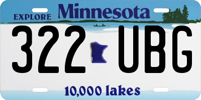 MN license plate 322UBG