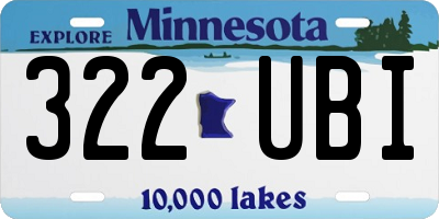 MN license plate 322UBI