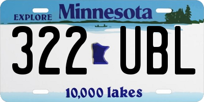 MN license plate 322UBL