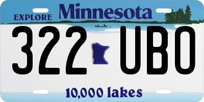 MN license plate 322UBO
