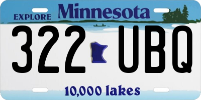 MN license plate 322UBQ