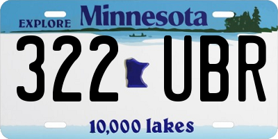 MN license plate 322UBR