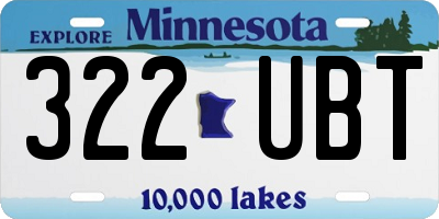 MN license plate 322UBT