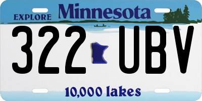 MN license plate 322UBV