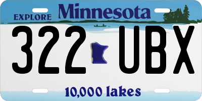 MN license plate 322UBX