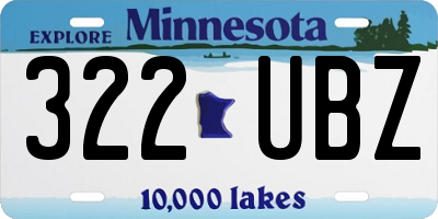 MN license plate 322UBZ