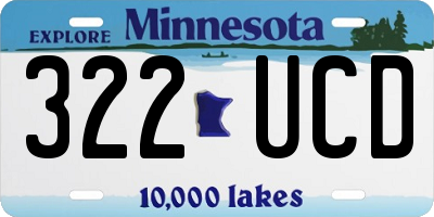 MN license plate 322UCD