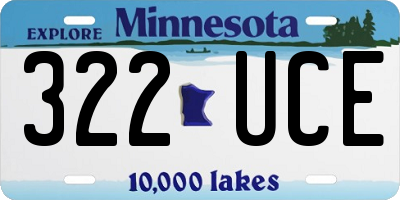 MN license plate 322UCE