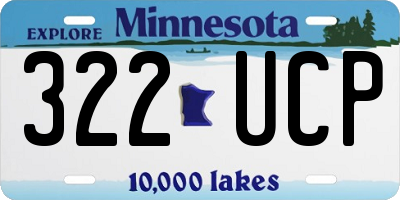 MN license plate 322UCP