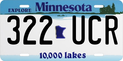 MN license plate 322UCR