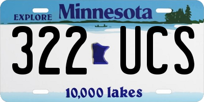 MN license plate 322UCS