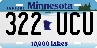 MN license plate 322UCU