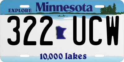 MN license plate 322UCW