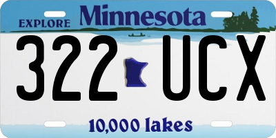 MN license plate 322UCX