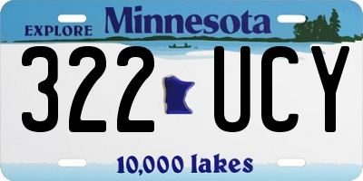 MN license plate 322UCY