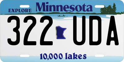 MN license plate 322UDA
