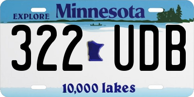 MN license plate 322UDB