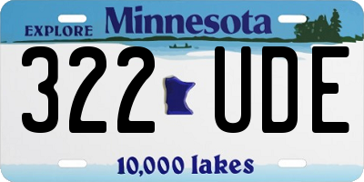 MN license plate 322UDE